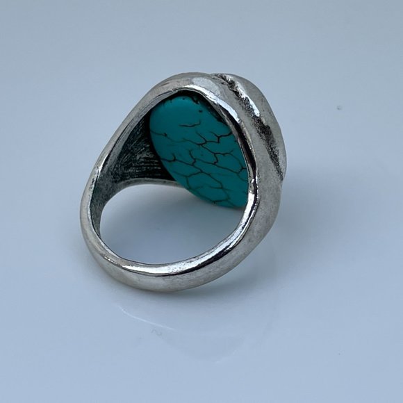 Ring Silver Tone Fashion Turquoise Fashion Stone - Picture 6 of 9
